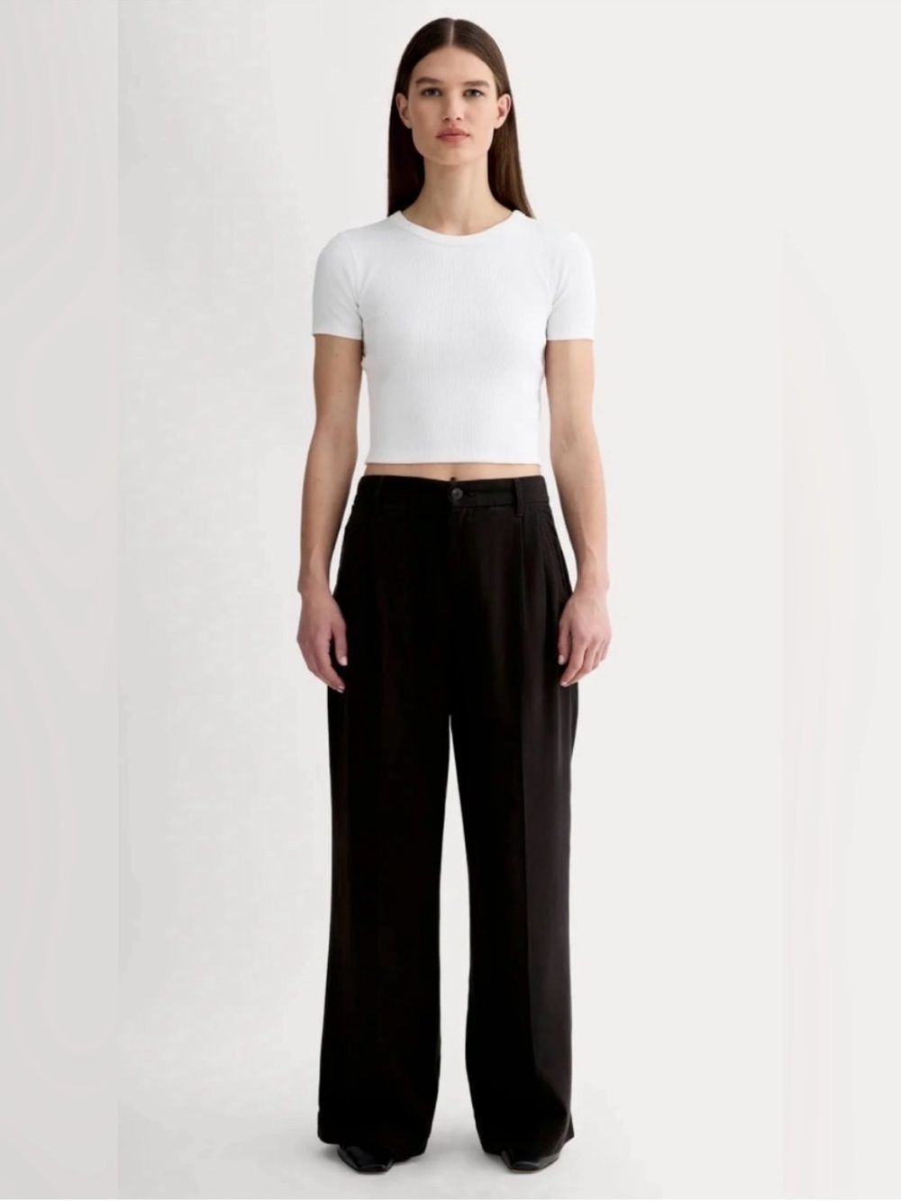 New Everlane THE TROUSER IN BUTTERSOFT Black  Size 14